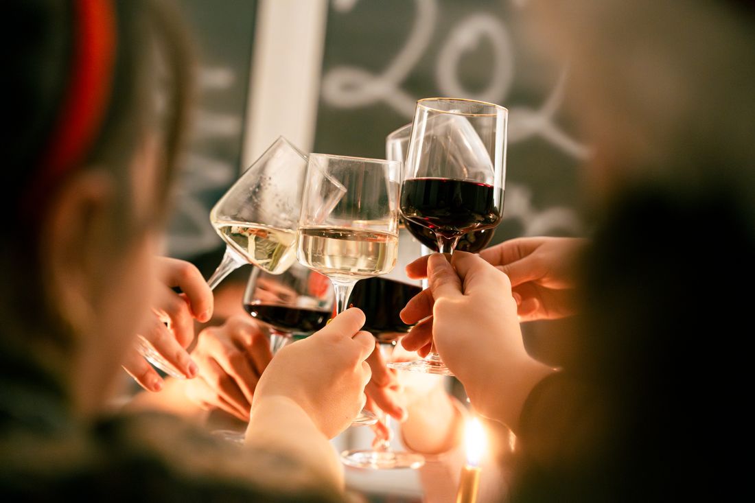 Toasting fine English sparkling wine